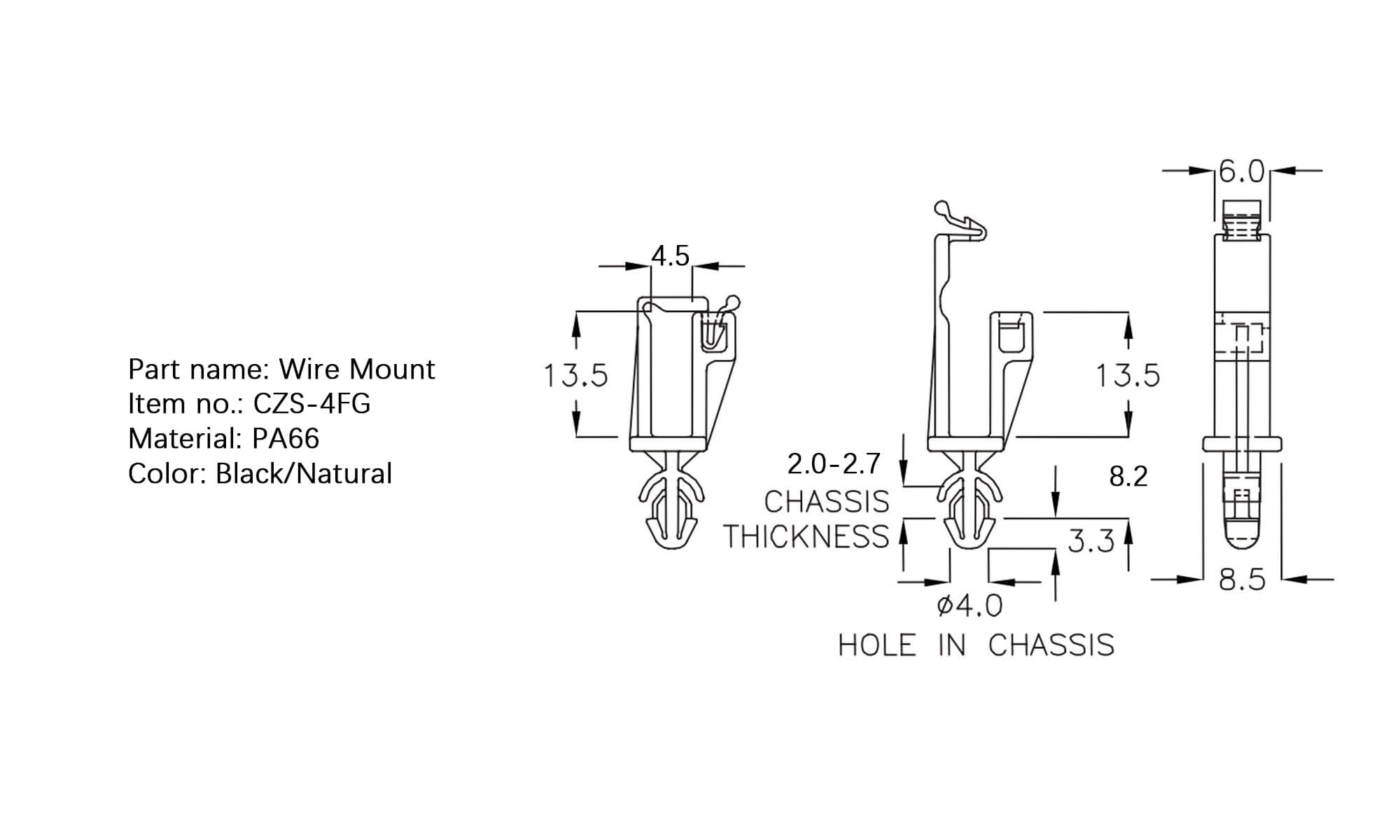 Plastic Wire Mount CZS-4FG